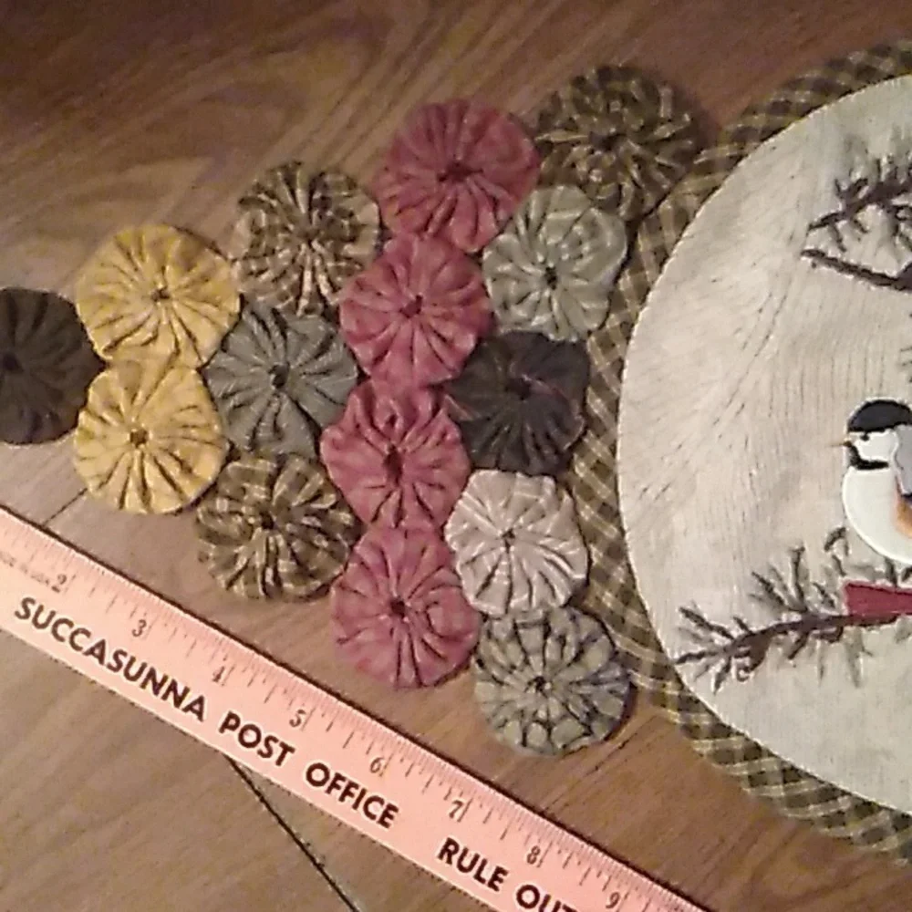 🕊️ Cardinal OOAK DOILY Hand Crafted Quilted Unique 